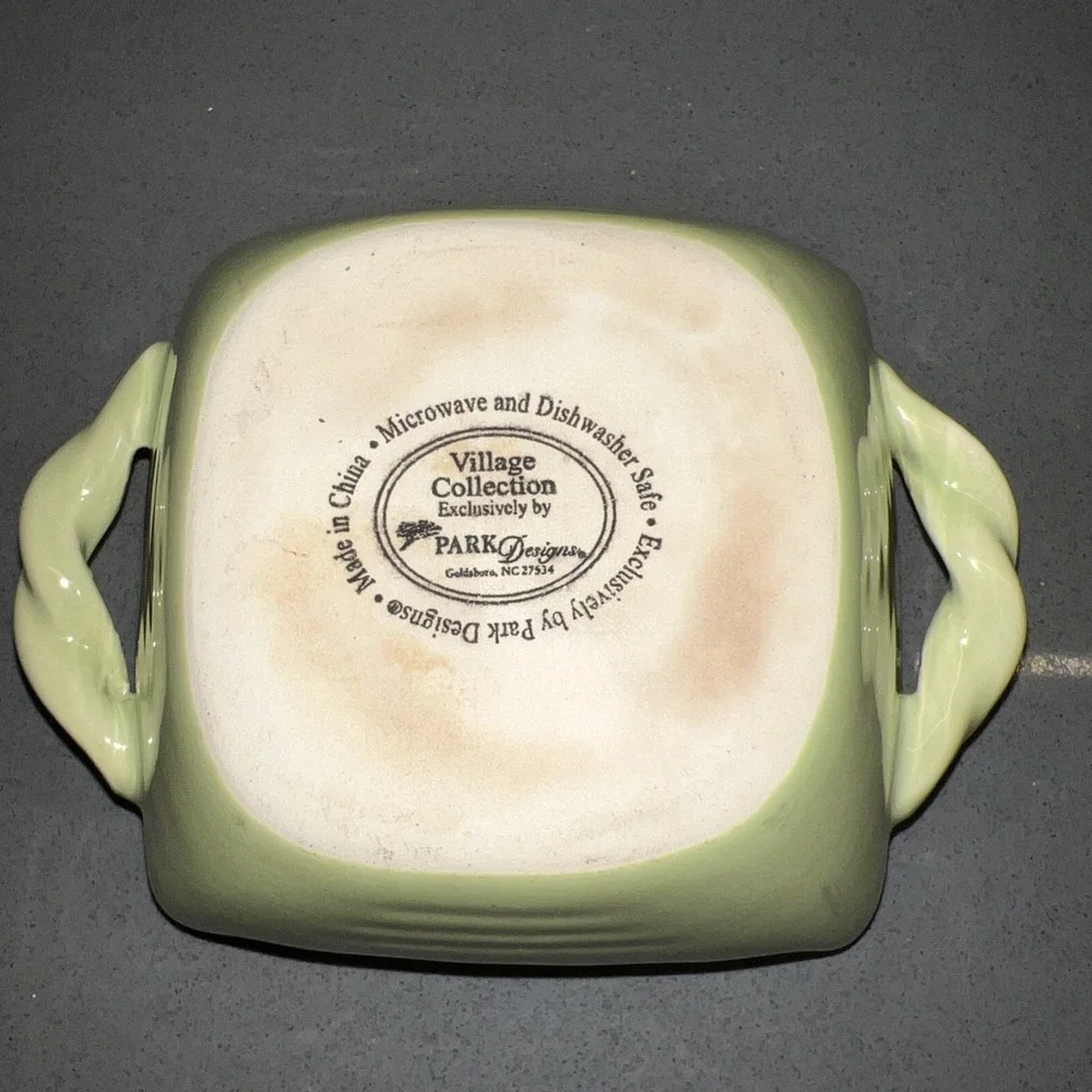 Park Designs Village Small Square Ruffled Baking Dish w/ Twisted Handles